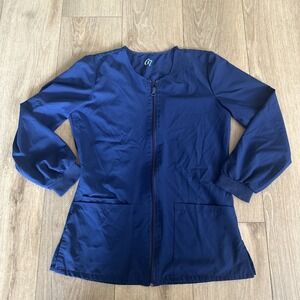 GT Performance Women's Scrub Full Zip Jacket Medical Pockets Blue Size‎ Small